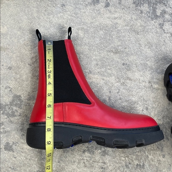 NIB Burberry Leather Creeper Chelsea Boots Red Chunky Sz 42.5 main image 5